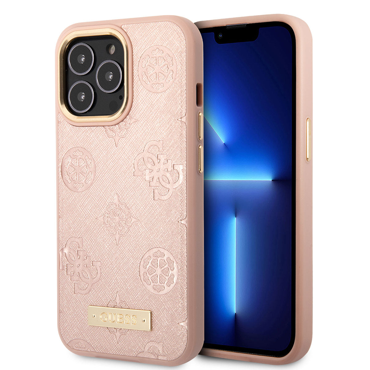 Guess iPhone 14 Pro Magsafe Şarj Özellikli PU Deri Metal Logolu Telefon Kılıfı - 1 Guess iPhone 14 Pro Magsafe Şarj Özellikli PU Deri Metal Logolu Telefon Kılıfı - 1